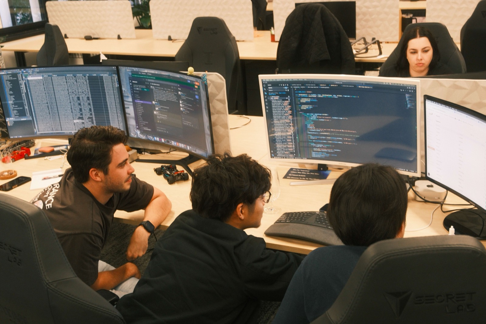 Engineers pairing on a build
